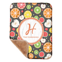 Apples & Oranges Sherpa Baby Blanket - 30" x 40" w/ Name and Initial