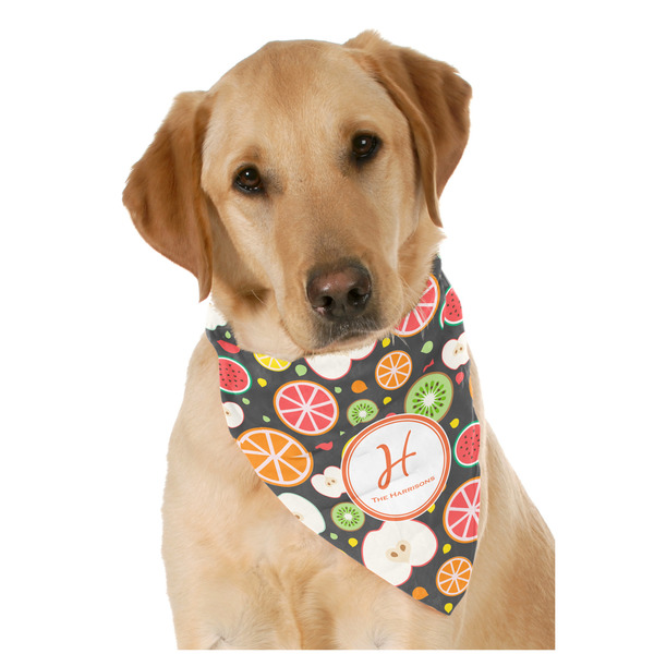 Custom Apples & Oranges Dog Bandana Scarf w/ Name and Initial