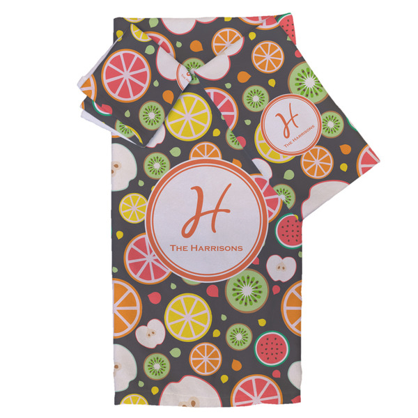 Custom Apples & Oranges Bath Towel Set - 3 Pcs (Personalized)