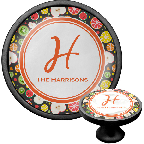 Custom Apples & Oranges Cabinet Knob (Black) (Personalized)