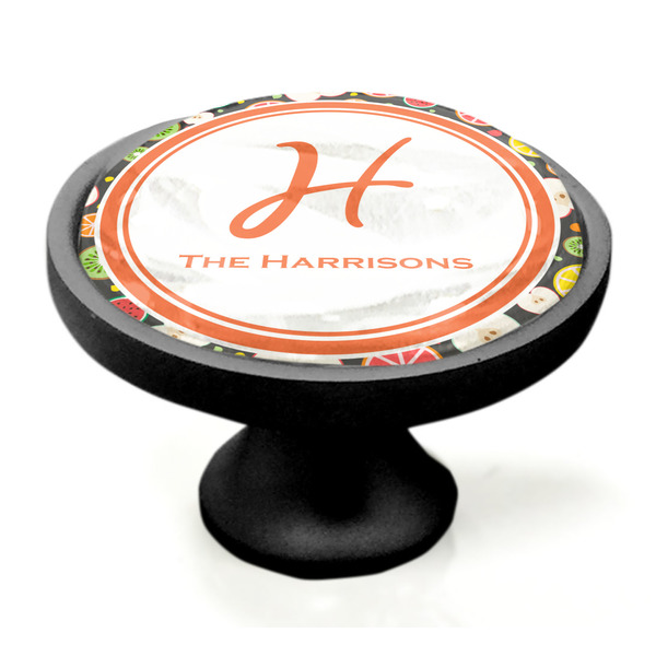 Apples & Oranges Black Custom Cabinet Knob (Side)
