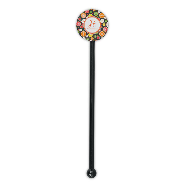 Apples & Oranges Black Plastic 5.5" Stir Stick - Round - Single Stick