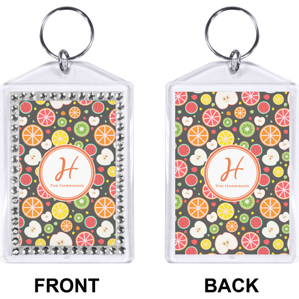 Apples & Oranges Bling Keychain (Front + Back)