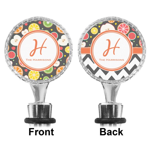 Apples & Oranges Bottle Stopper - Front and Back