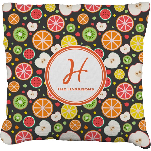 Custom Apples & Oranges Faux-Linen Throw Pillow 16" (Personalized)