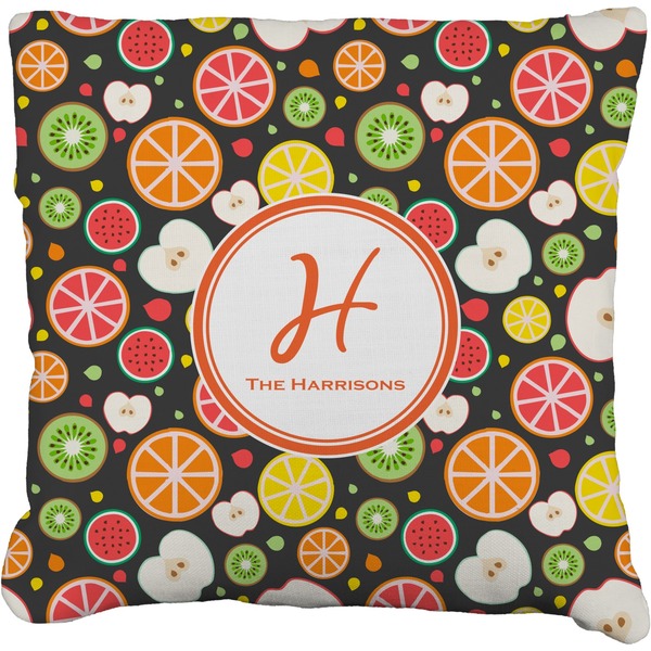Custom Apples & Oranges Faux-Linen Throw Pillow 18" (Personalized)