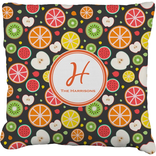 Custom Apples & Oranges Faux-Linen Throw Pillow 20" (Personalized)
