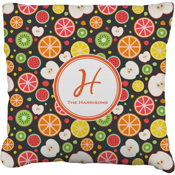 Custom Apples & Oranges Faux-Linen Throw Pillow 26" (Personalized)