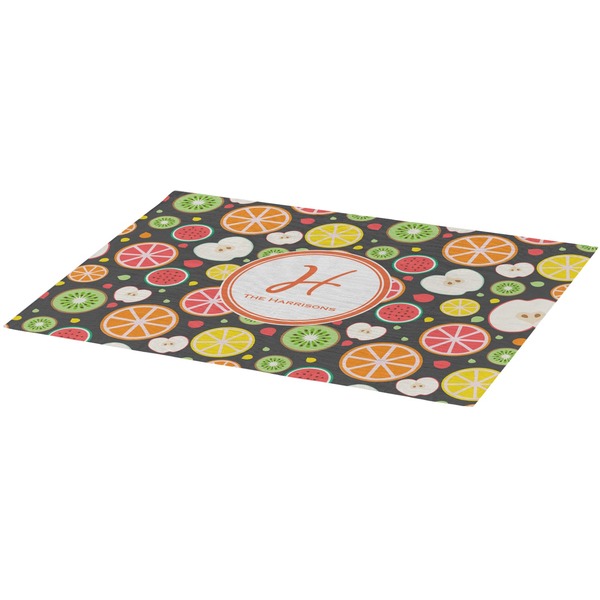 Apples & Oranges Burlap Placemat (Angle View)
