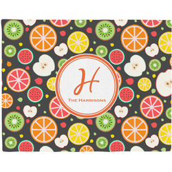 Apples & Oranges Woven Fabric Placemat - Twill w/ Name and Initial