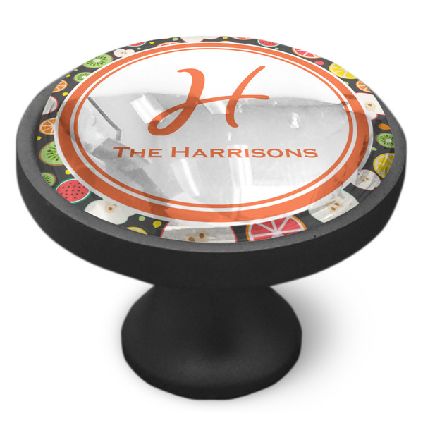 Apples & Oranges Cabinet Knob - Black - Side