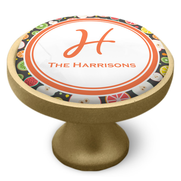 Apples & Oranges Cabinet Knob - Gold - Side