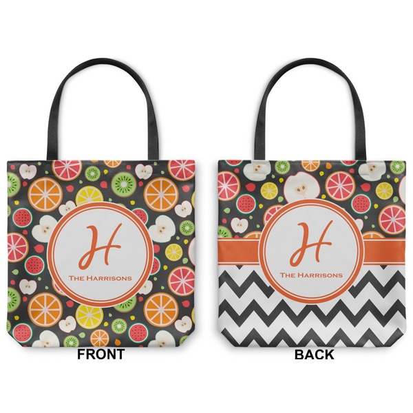 Apples & Oranges Canvas Tote - Front and Back
