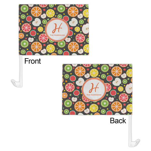 Apples & Oranges Car Flag - 11" x 8" - Front & Back View