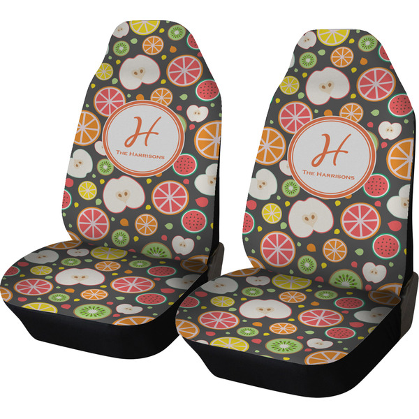 Custom Apples & Oranges Car Seat Covers (Set of Two) (Personalized)