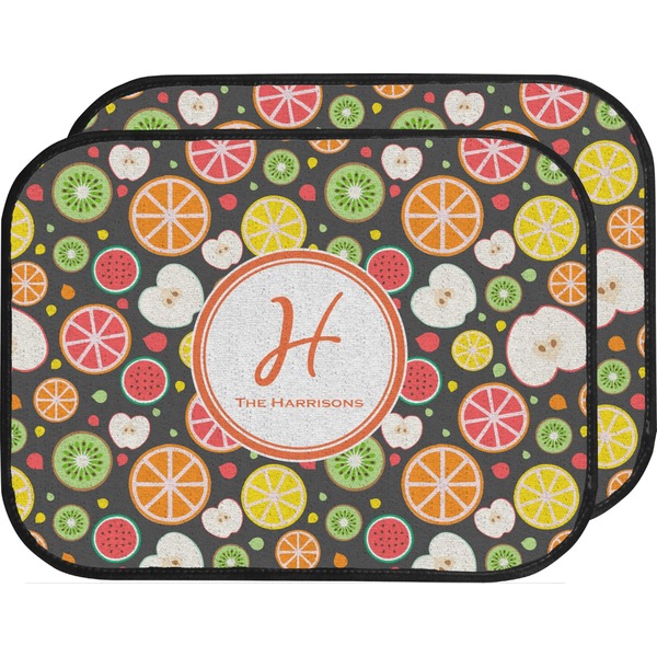 Custom Apples & Oranges Car Floor Mats (Back Seat) (Personalized)