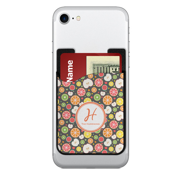 Custom Apples & Oranges 2-in-1 Cell Phone Credit Card Holder & Screen Cleaner (Personalized)