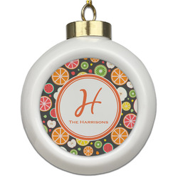 Apples & Oranges Ceramic Ball Ornament (Personalized)