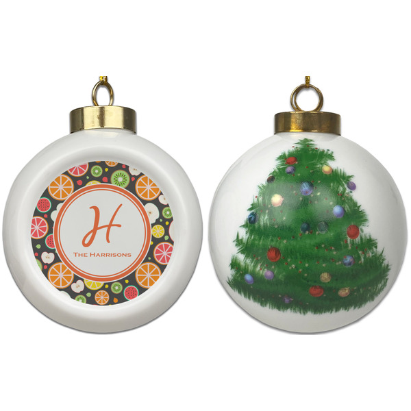 Apples & Oranges Ceramic Christmas Ornament - X-Mas Tree (APPROVAL)