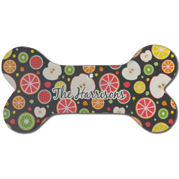 Apples & Oranges Ceramic Flat Ornament - Bone Front