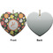 Apples & Oranges Ceramic Flat Ornament - Heart Front & Back (APPROVAL)