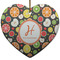 Apples & Oranges Ceramic Flat Ornament - Heart (Front)