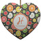 Apples & Oranges Heart Ceramic Ornament w/ Name and Initial