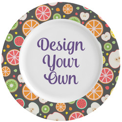 Apples & Oranges Ceramic Dinner Plates (Set of 4) (Personalized)