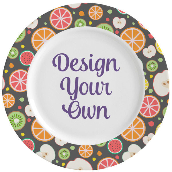 Custom Apples & Oranges Ceramic Dinner Plates (Set of 4) (Personalized)