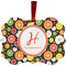 Apples & Oranges Metal Frame Ornament - Double Sided w/ Name and Initial