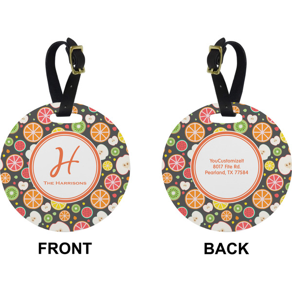 Apples & Oranges Circle Luggage Tag (Front + Back)