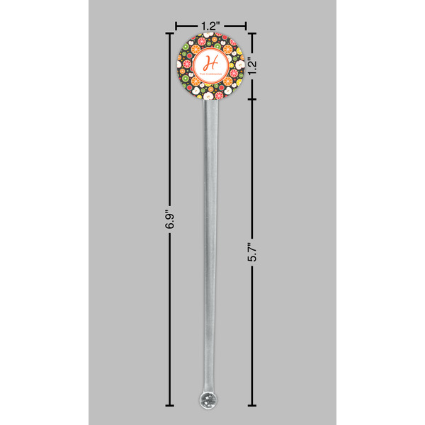Apples & Oranges Clear Plastic 7" Stir Stick - Round - Dimensions
