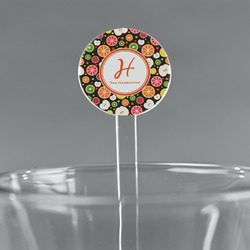 Apples & Oranges 5.5" Round Plastic Stir Sticks - Clear (Personalized)
