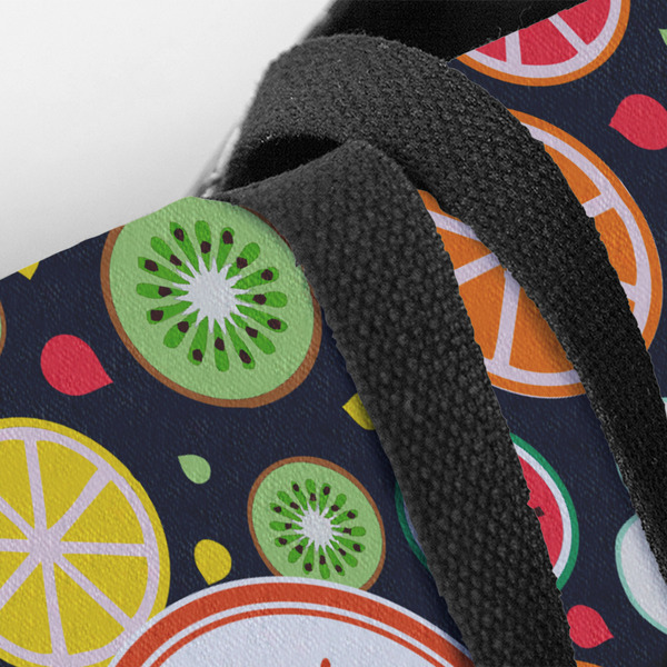 Apples & Oranges Closeup of Tote w/Black Handles