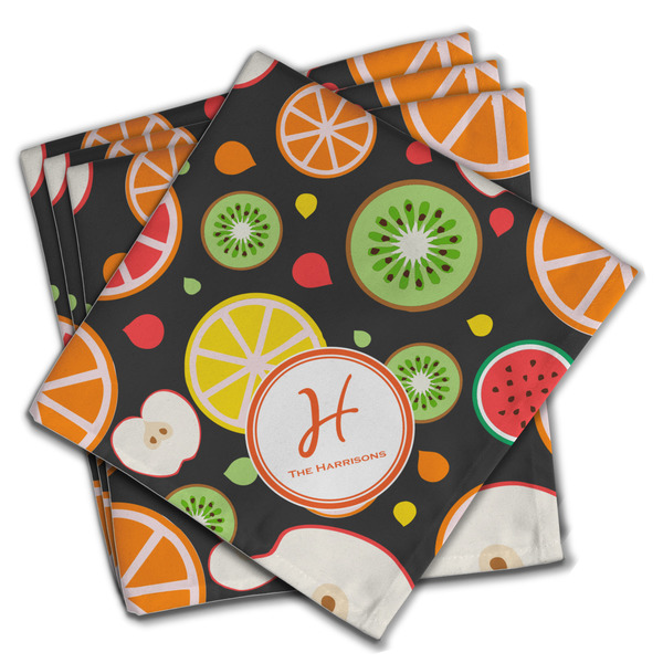 Custom Apples & Oranges Cloth Napkins (Set of 4) (Personalized)