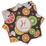 Apples & Oranges Cloth Cocktail Napkins - Set of 4 w/ Name and Initial