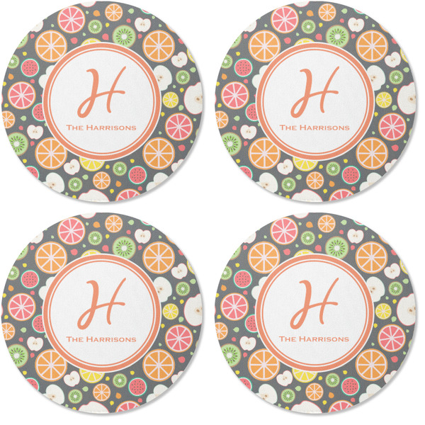 Apples & Oranges Coaster Round Rubber Back - Apvl