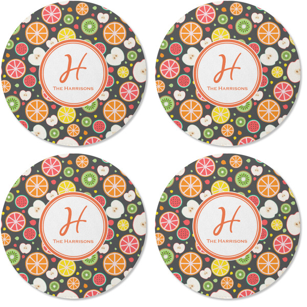 Apples & Oranges Coaster Round Rubber Back - Apvl