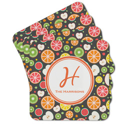 Apples & Oranges Cork Coaster - Set of 4 w/ Name and Initial
