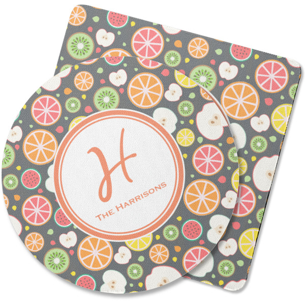 Custom Apples & Oranges Rubber Backed Coaster (Personalized)