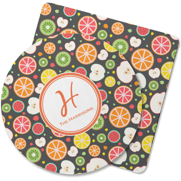 Custom Apples & Oranges Rubber Backed Coaster (Personalized)