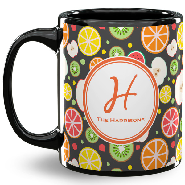 Custom Apples & Oranges 11 Oz Coffee Mug - Black (Personalized)