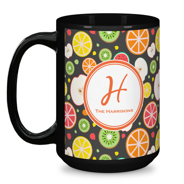 Apples & Oranges Coffee Mug - 15 oz - Black
