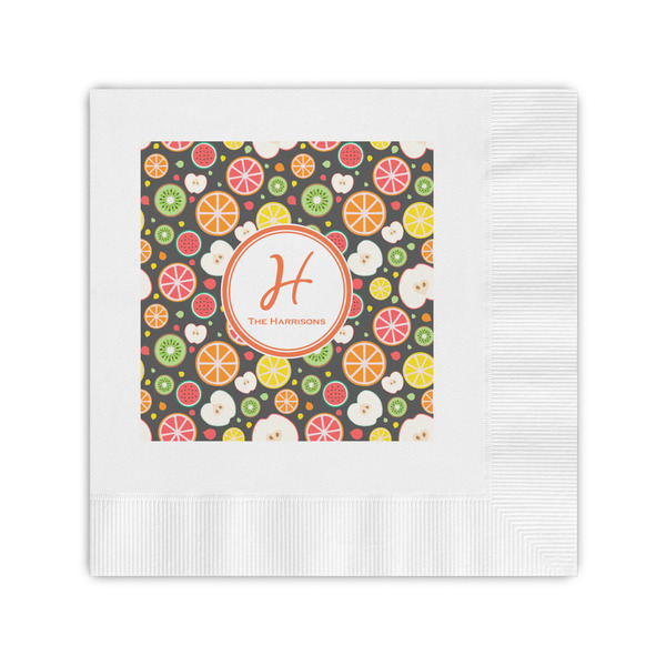 Custom Apples & Oranges Coined Cocktail Napkins (Personalized)