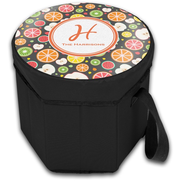 Apples & Oranges Collapsible Personalized Cooler & Seat (Closed)