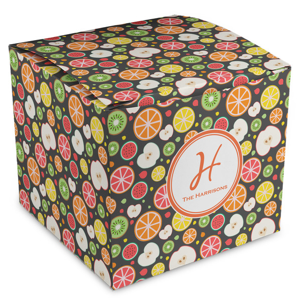 Custom Apples & Oranges Cube Favor Gift Boxes (Personalized)