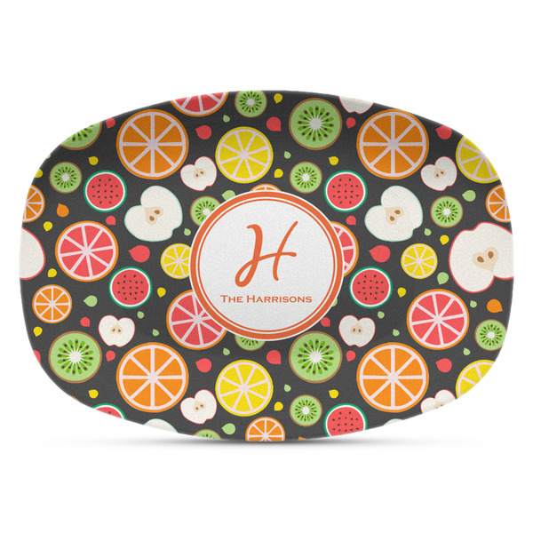 Custom Apples & Oranges Plastic Platter - Microwave & Oven Safe Composite Polymer (Personalized)