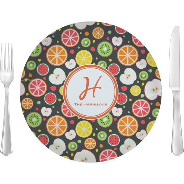 Custom Apples & Oranges Glass Lunch / Dinner Plate 10" (Personalized)