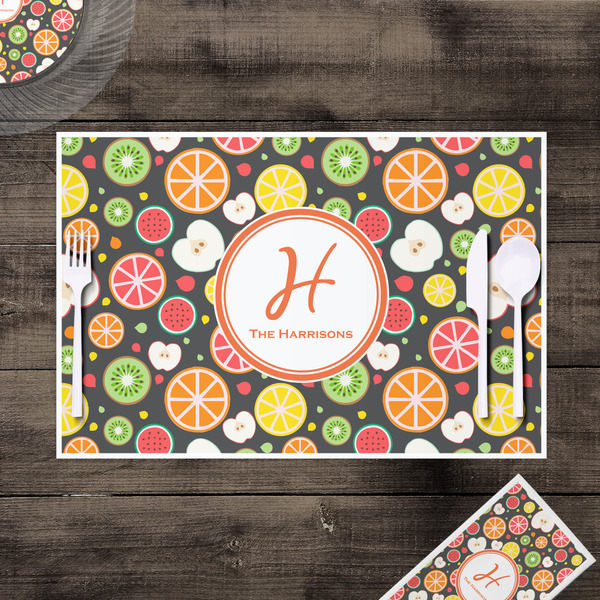 Apples & Oranges Disposable Paper Placemat - In Context