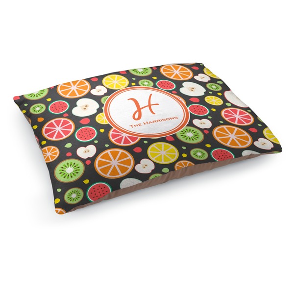 Custom Apples & Oranges Dog Bed - Medium w/ Name and Initial